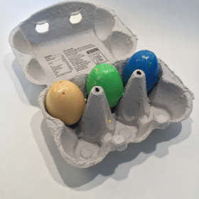 chalk balls in egg box