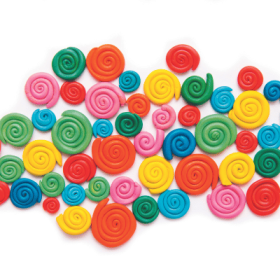 swirls of coloured playdough