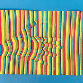 illusion hand paper stripes