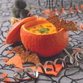 soup in a pumpkin